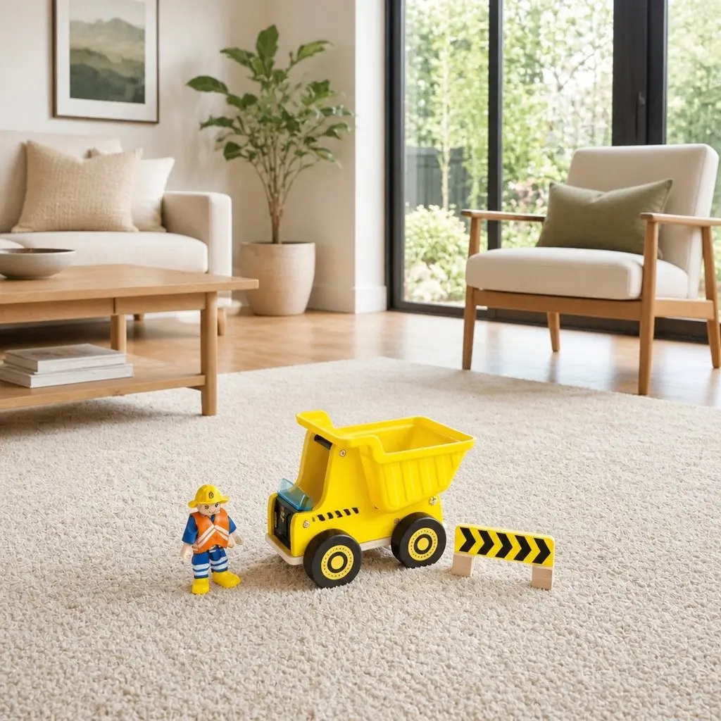 Wooden Construction Dump Truck Toy Tilting Bed Fine Motor Skills Learning Play