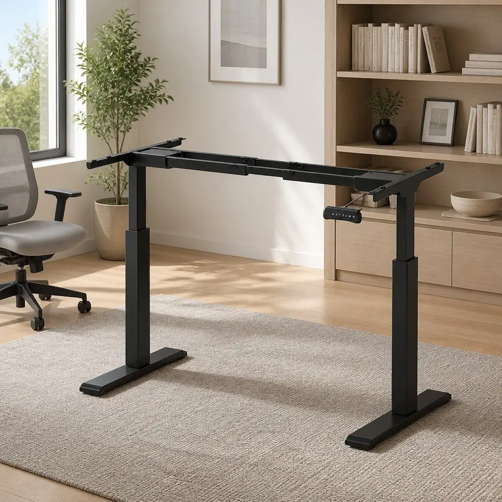 Motorised Standing Desk Frame Office Workstation Height Adjustable Black 70cm to 120cm