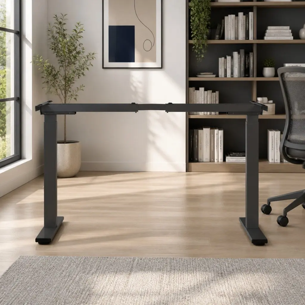 Motorised Standing Desk Frame Office Workstation Height Adjustable Black 70cm to 120cm