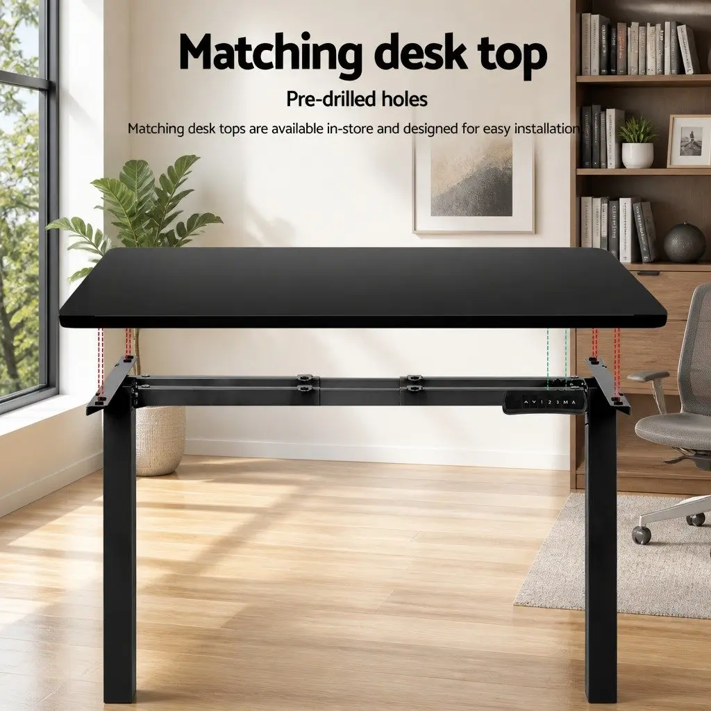 Motorised Standing Desk Frame Office Workstation Height Adjustable Black 70cm to 120cm