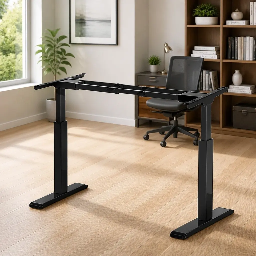 Motorised Standing Desk Frame Office Workstation Height Adjustable Black 70cm to 120cm