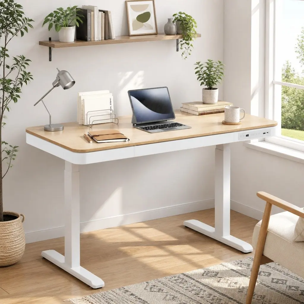 Electric Sit Stand Desk 120cm Walnut