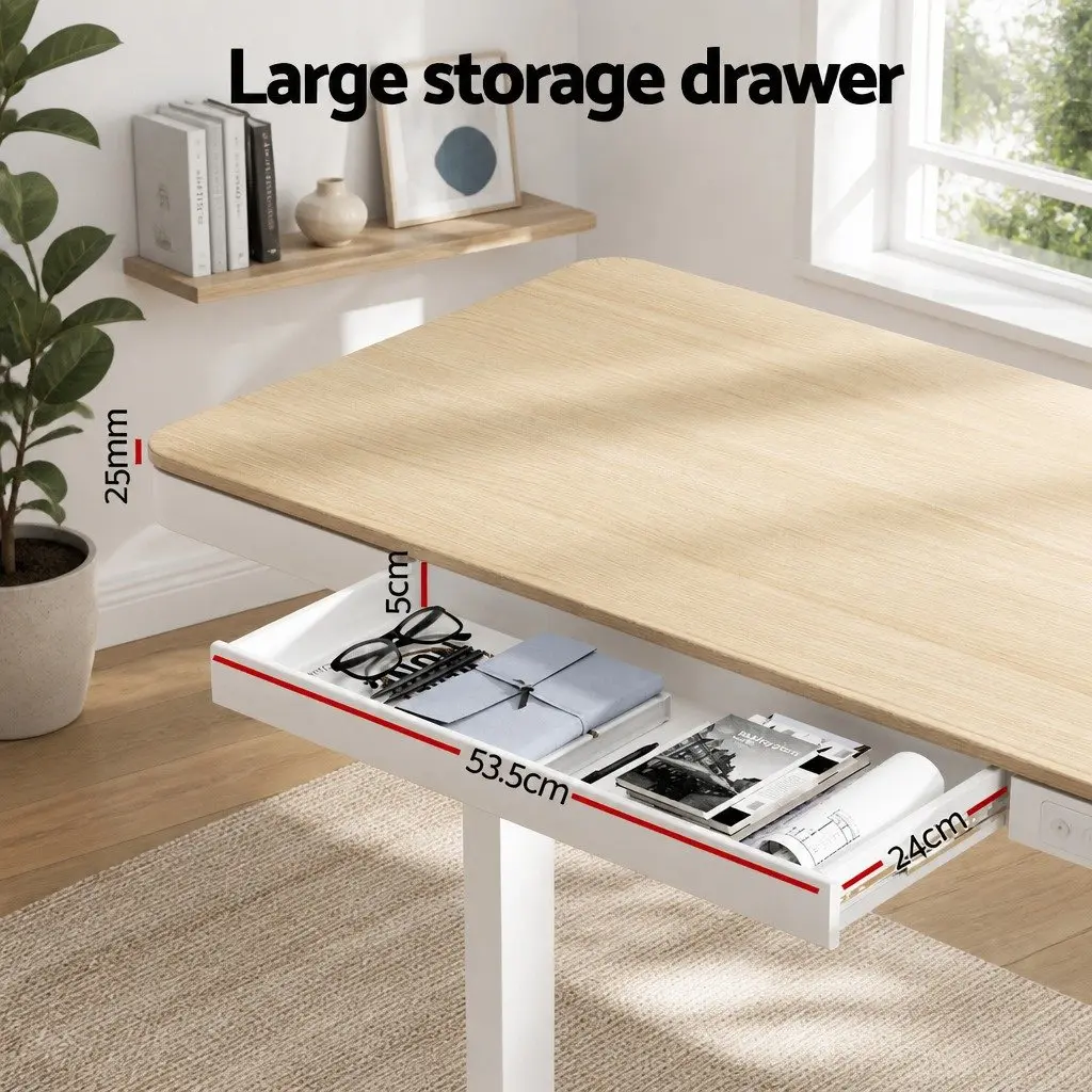 Electric Sit Stand Desk Office Walnut 120cm