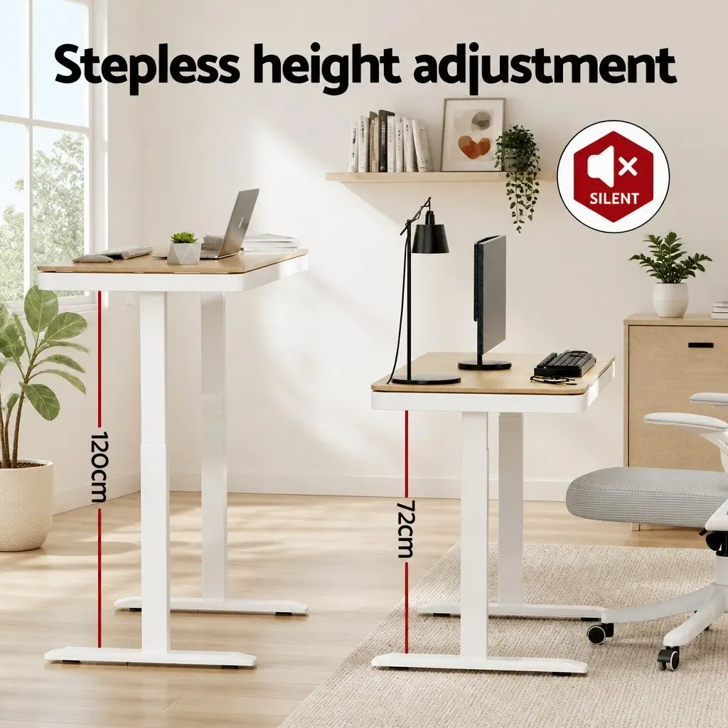 Electric Sit Stand Desk Office Walnut 120cm