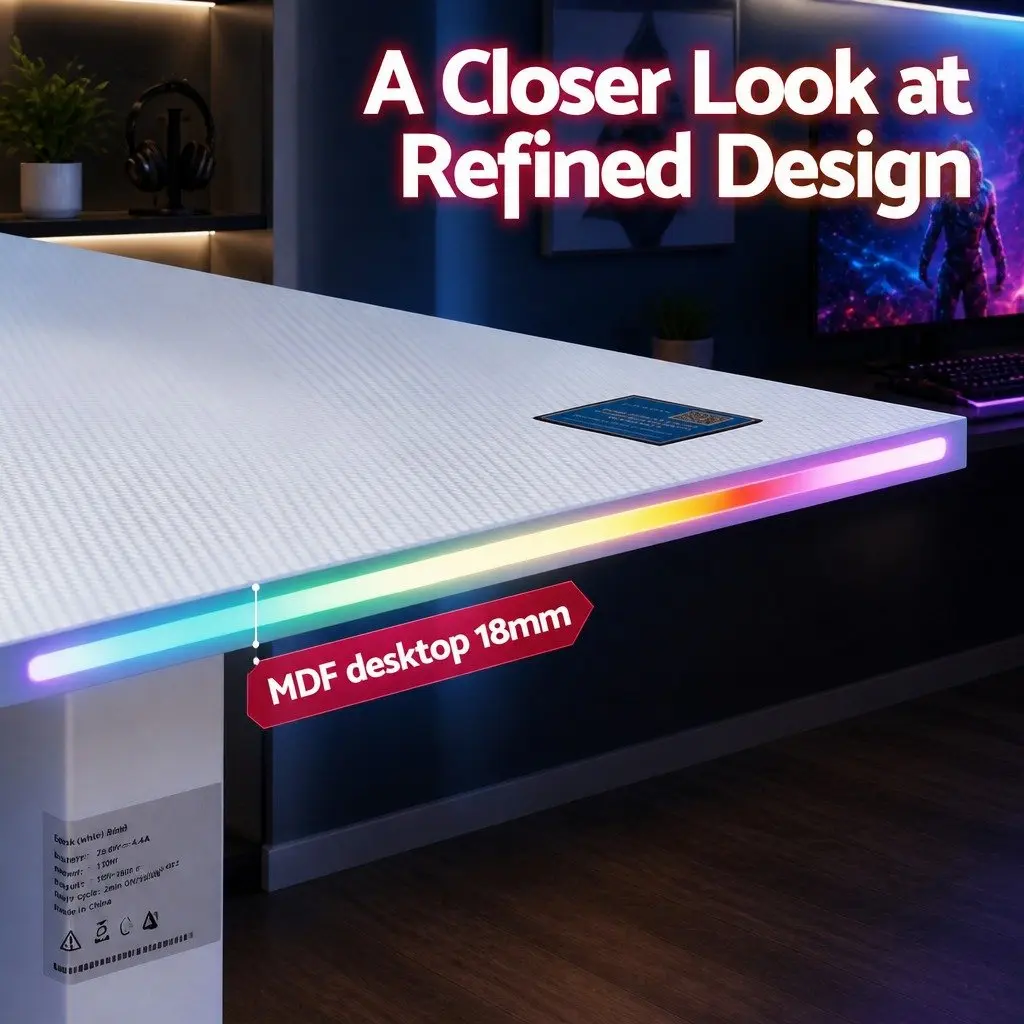 140cm White Electric Height Adjustable Desk with Memory Control