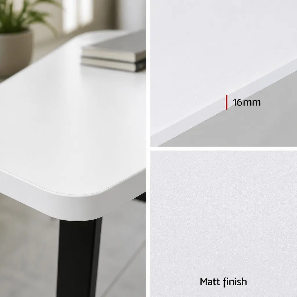 Electric Standing Desk Home Office 140cm Motorised Adjustable Height White