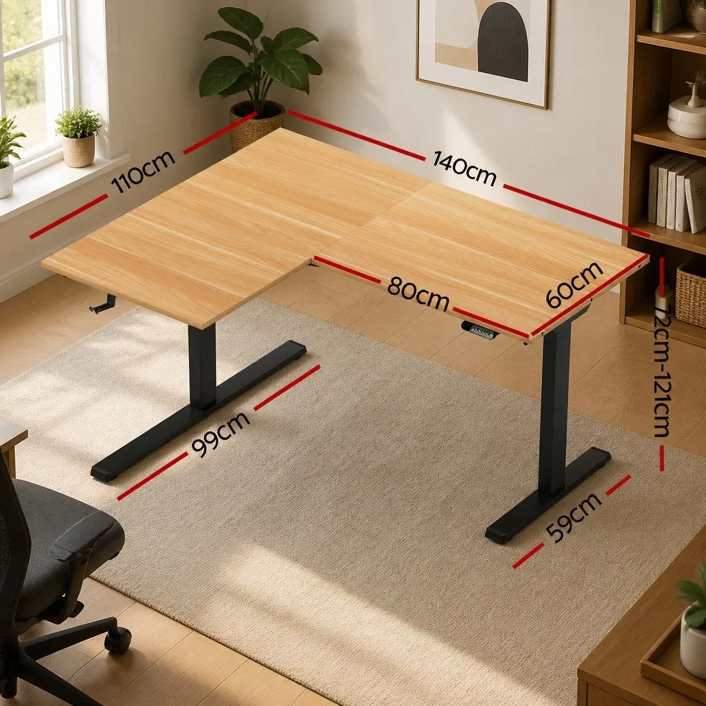 L-Shape Electric Standing Desk with Dual Motors