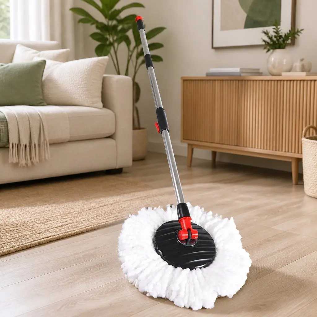 Mop Bucket Set 360 Degree Rotatable Head Microfibre Wet Dry Cleaning