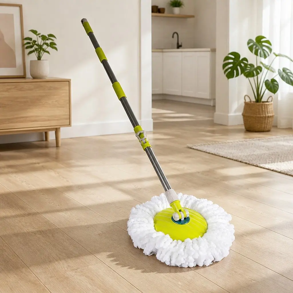 Mop Bucket Set 360 Degree Rotatable Head Microfibre Wet Dry Cleaning