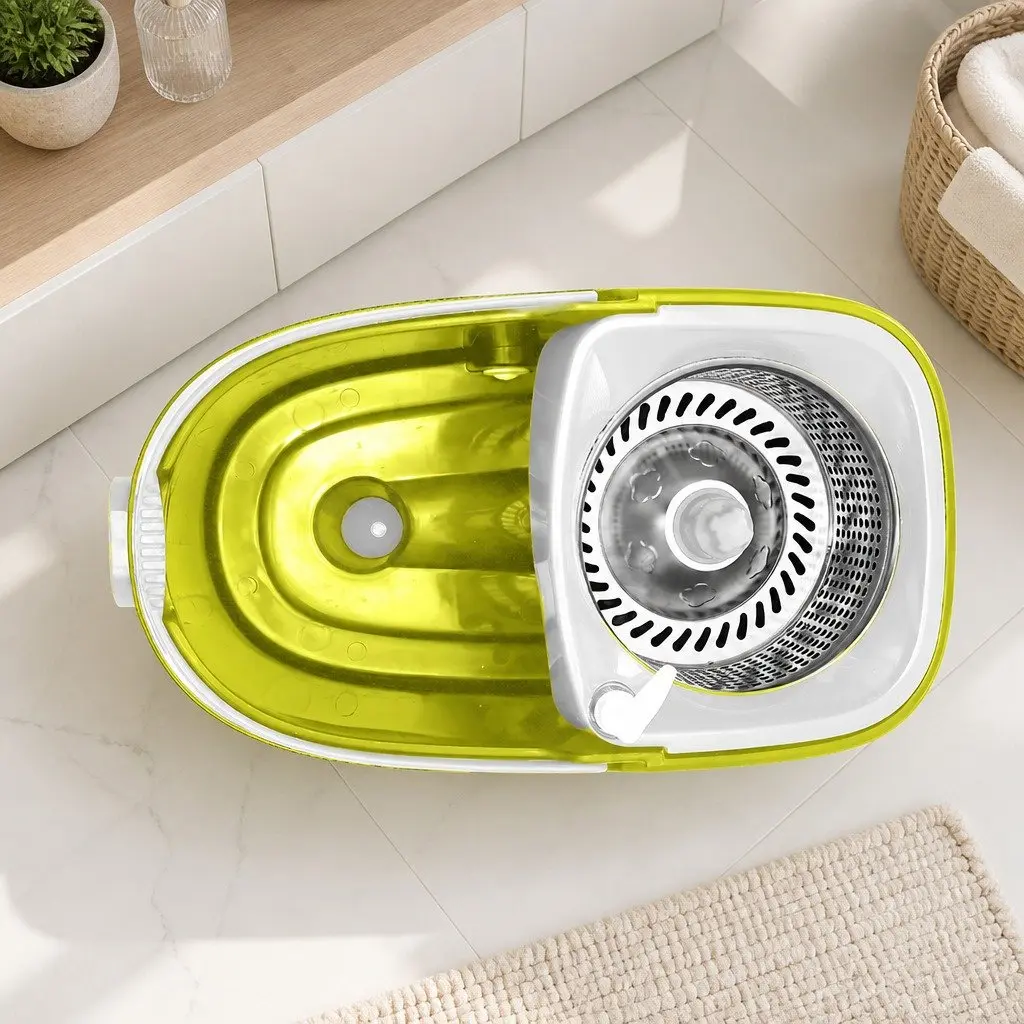 Mop Bucket Set 360 Degree Rotatable Head Microfibre Wet Dry Cleaning