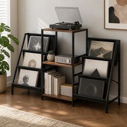 Record Player Stand Vinyl Storage Turntable Shelf Up to 280 Albums Display
