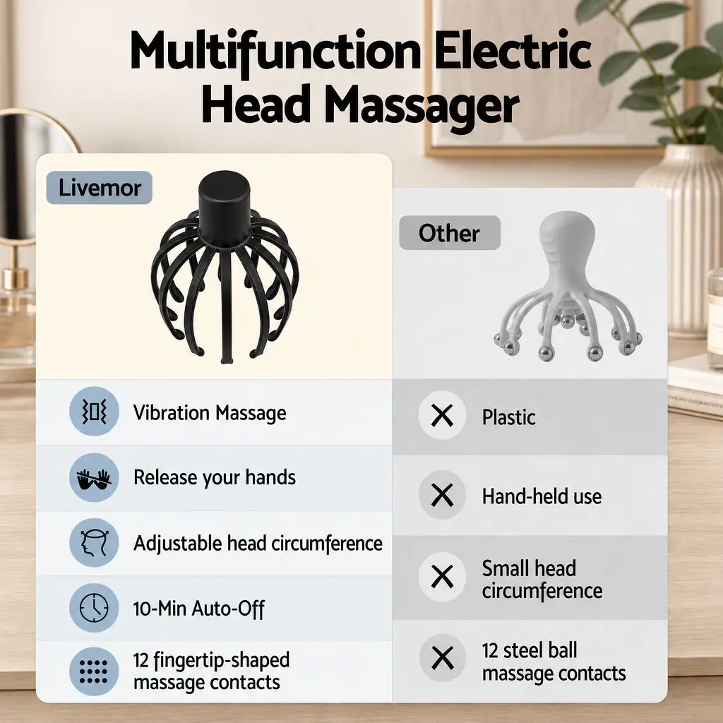 Cordless Hands-Free Scalp Massager
