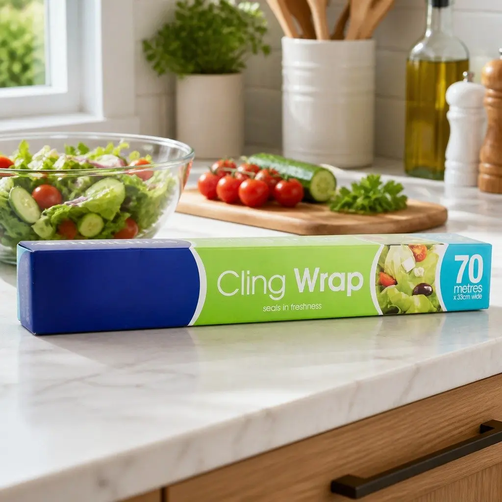 Cling Wrap Food Storage Kitchen Plastic Transparent 70m 4 Rolls