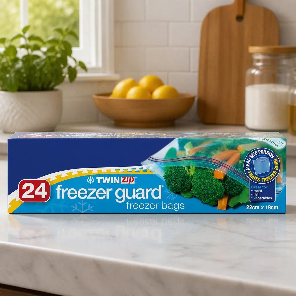 Freezer Guard Bags 24pk x3 Resealable Freezer Storage Bags for Food Storage