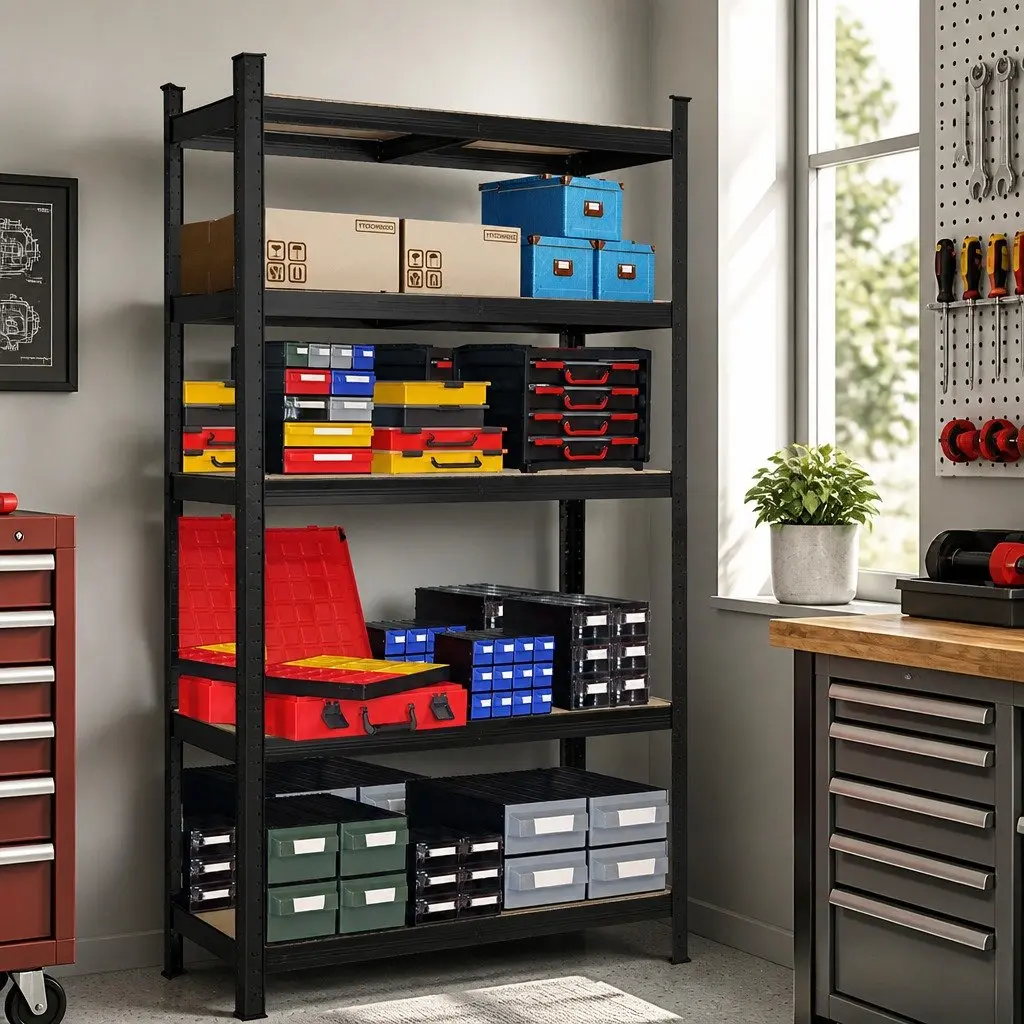 5-Tier Metal Storage Rack Garage Shelving Unit 180cm Adjustable