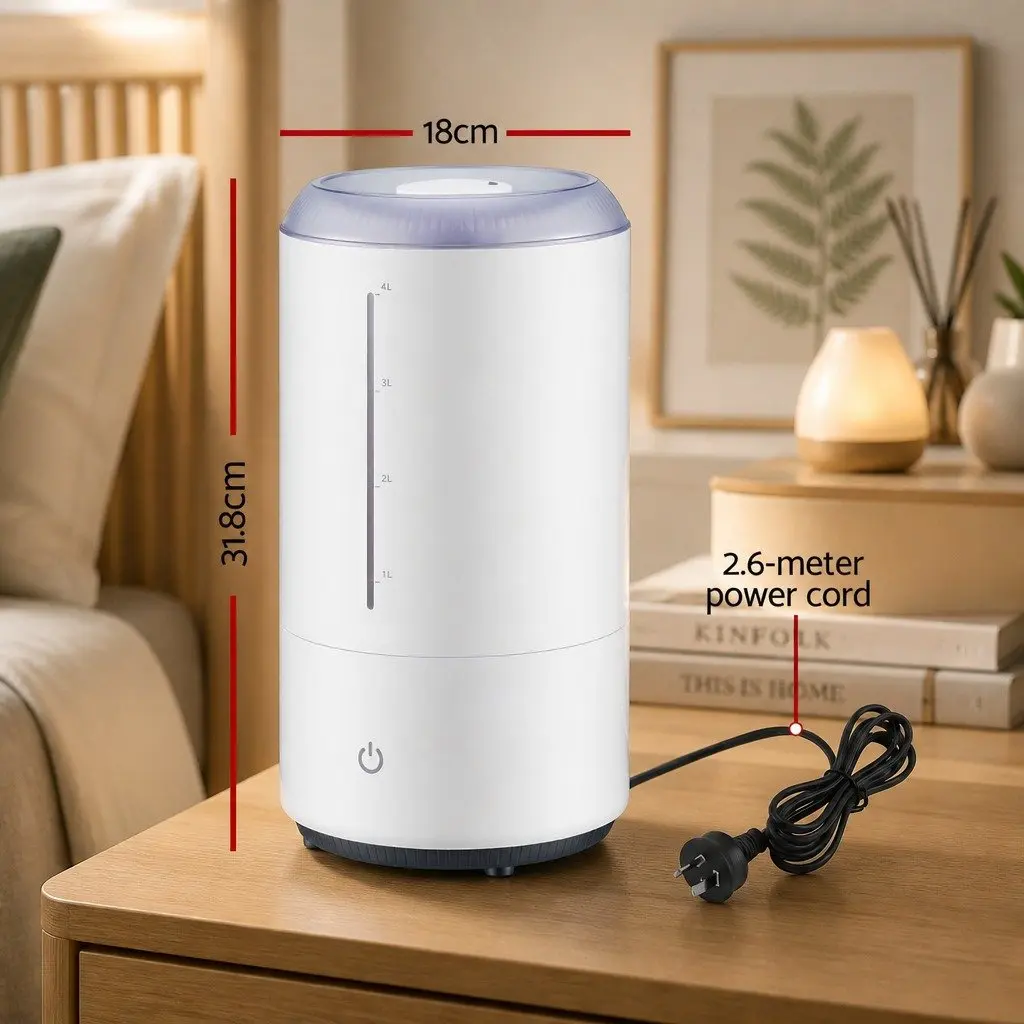 Ultrasonic Humidifier Aroma Diffuser Bedroom 4L White Mist