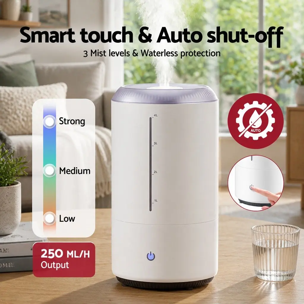 Ultrasonic Humidifier Aroma Diffuser Bedroom 4L White Mist