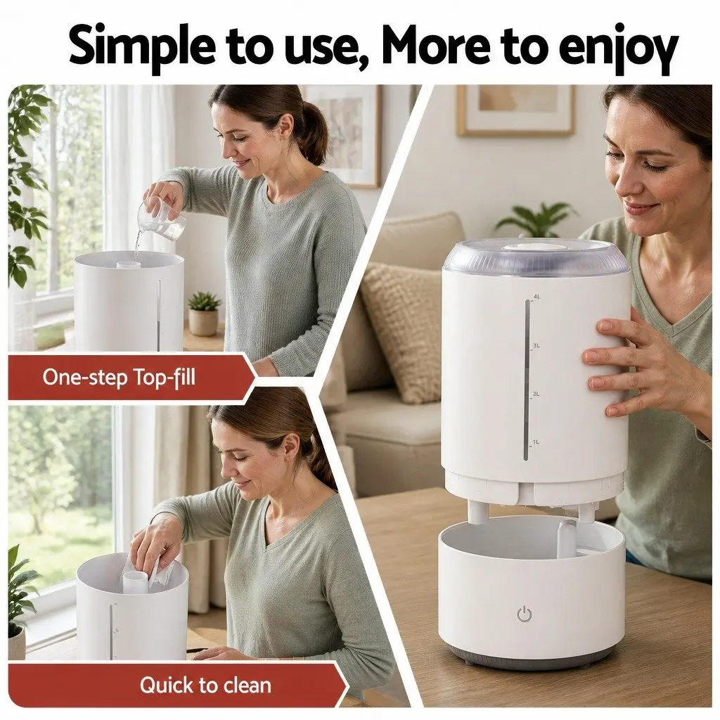 Ultrasonic Humidifier Aroma Diffuser Bedroom 4L White Mist