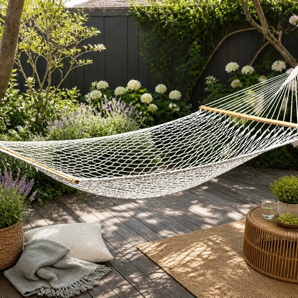 Hammock for Outdoor Camping Garden Use 340cm Cream
