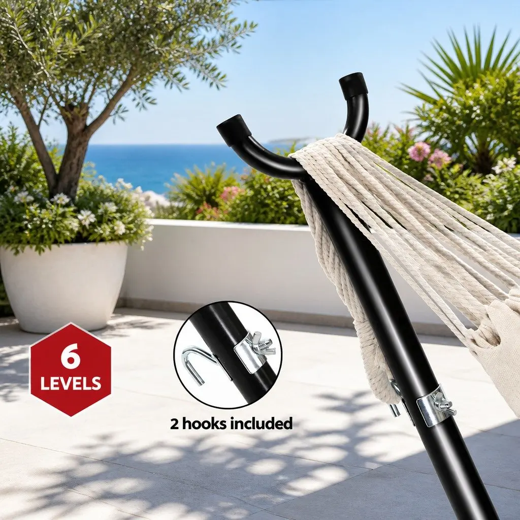 Hammock Bed with Stand Outdoor Lounge Chair 280cm x 150cm