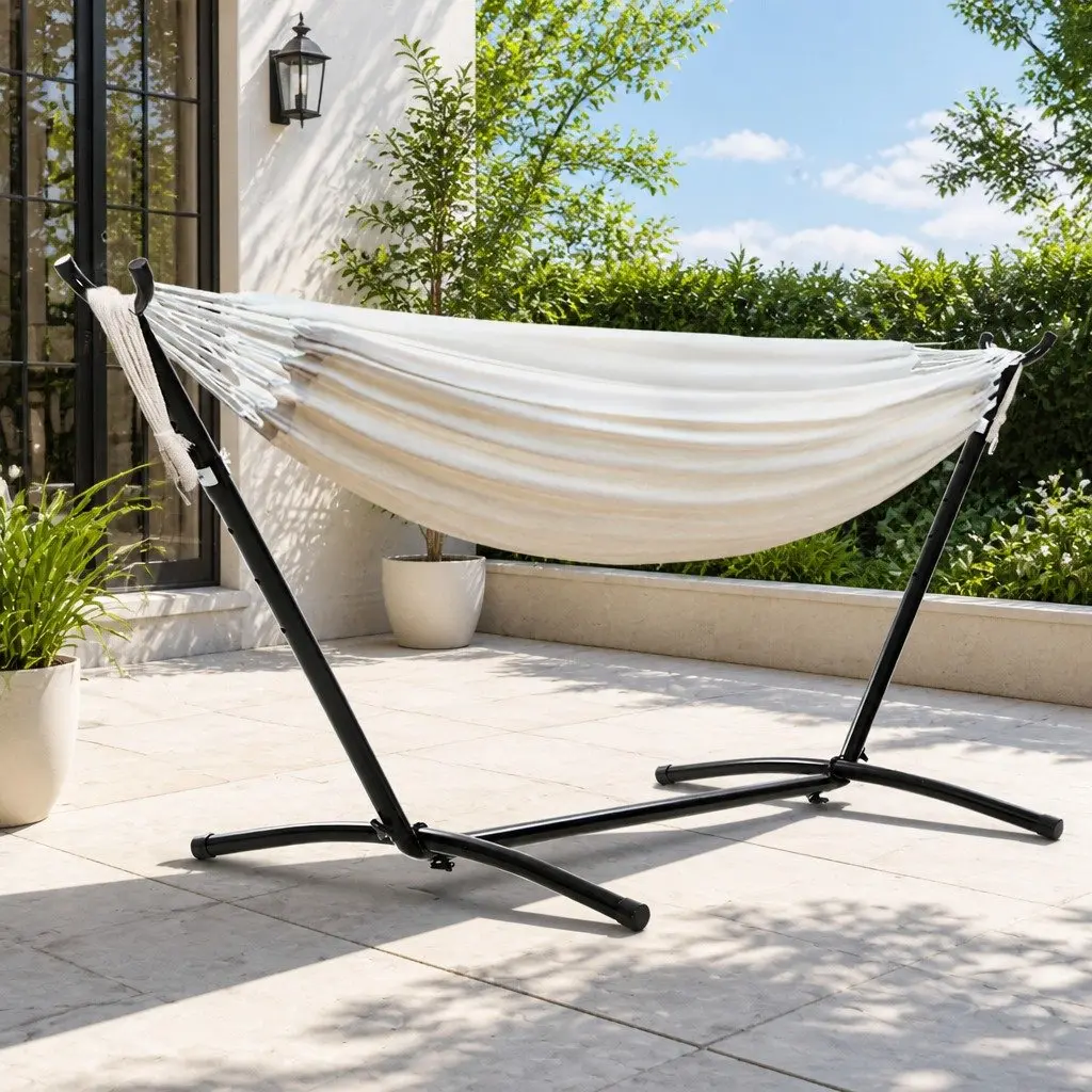 Hammock Bed with Stand Outdoor Lounge Chair 280cm x 150cm