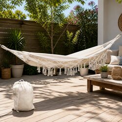 Specifications of the Cream Hammock Bed with Tassels