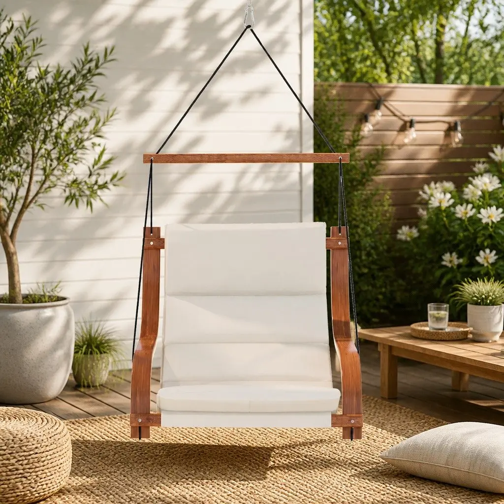 Hammock Chair Wooden Hanging Indoor Outdoor Lounge Patio Relax Furniture