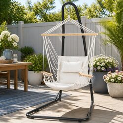 Hammock Chair with Steel Stand: 113x138x200-240cm