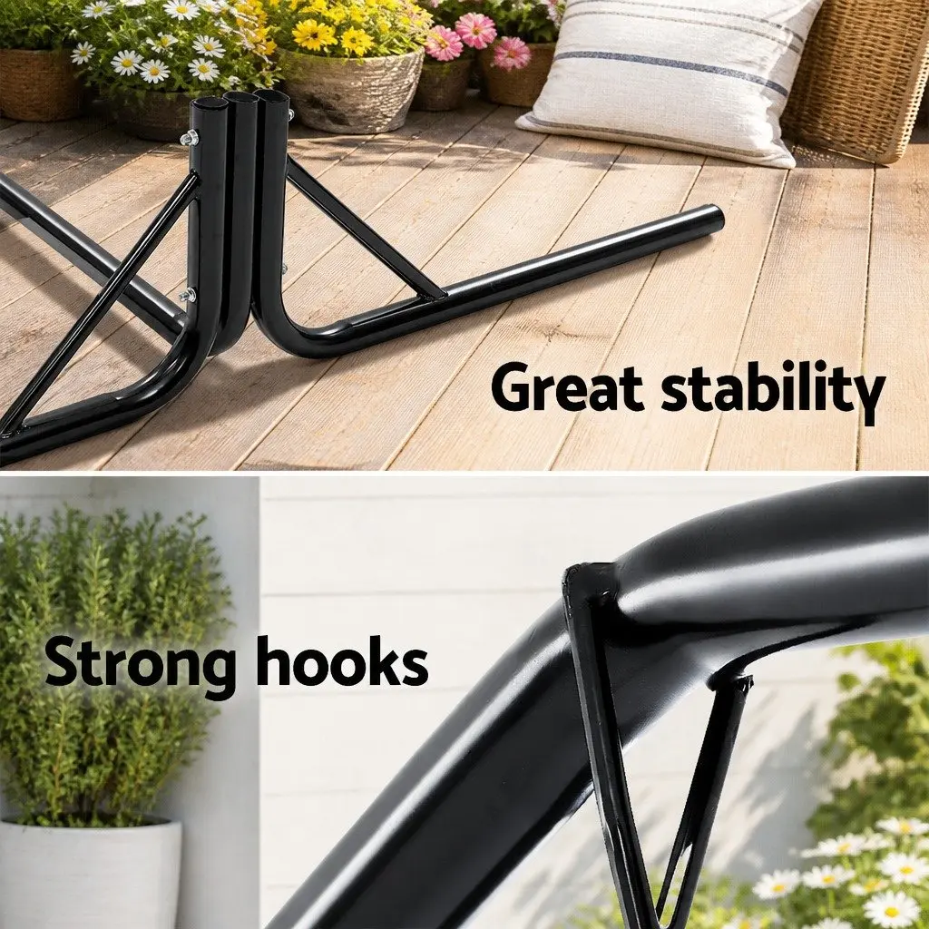 Hammock Chair with Stand for Garden Patio Cream 100cm x 60cm x 138cm