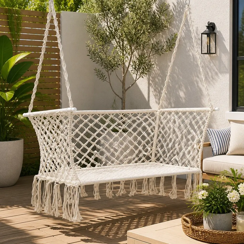 Cream 2-Person Hammock Chair