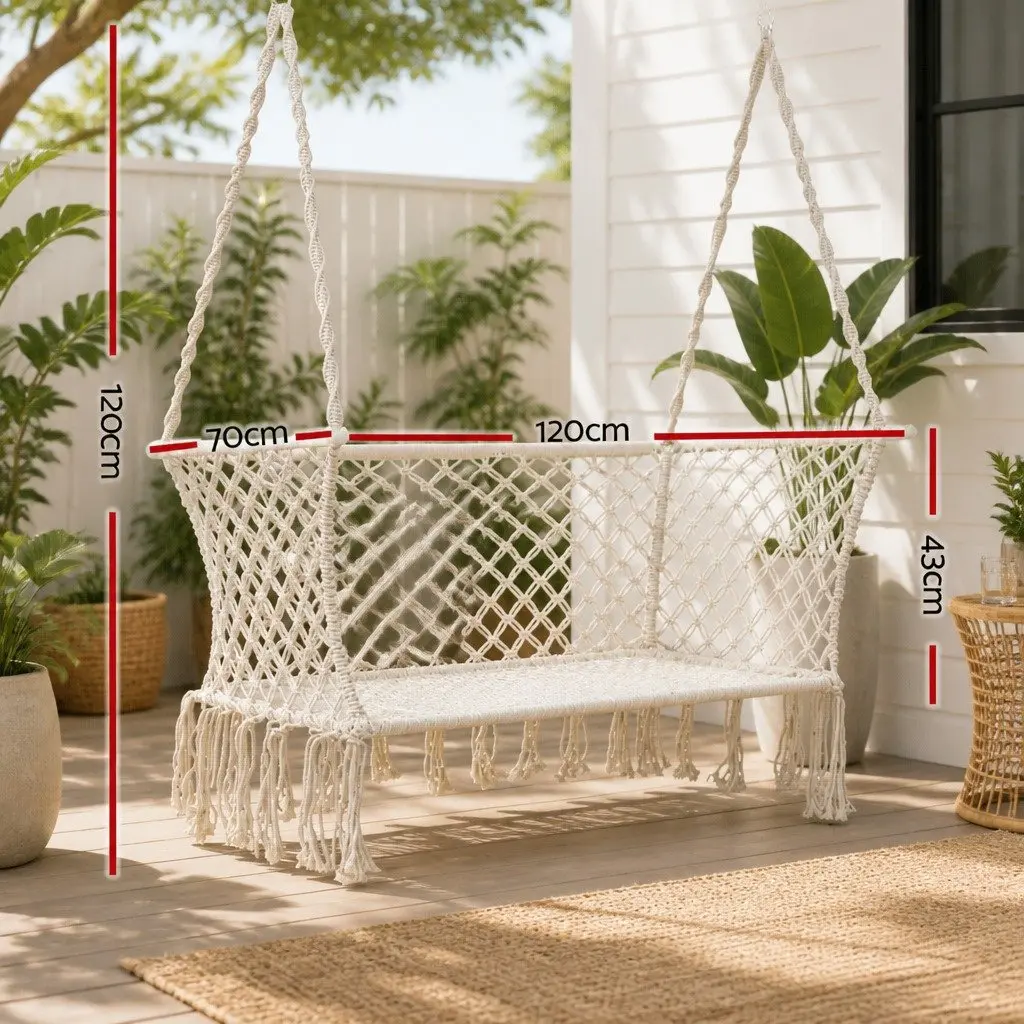 Cream 2-Person Hammock Chair