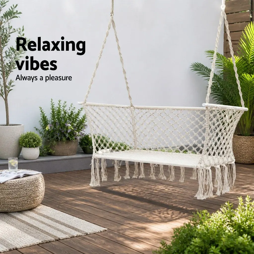 Cream 2-Person Hammock Chair