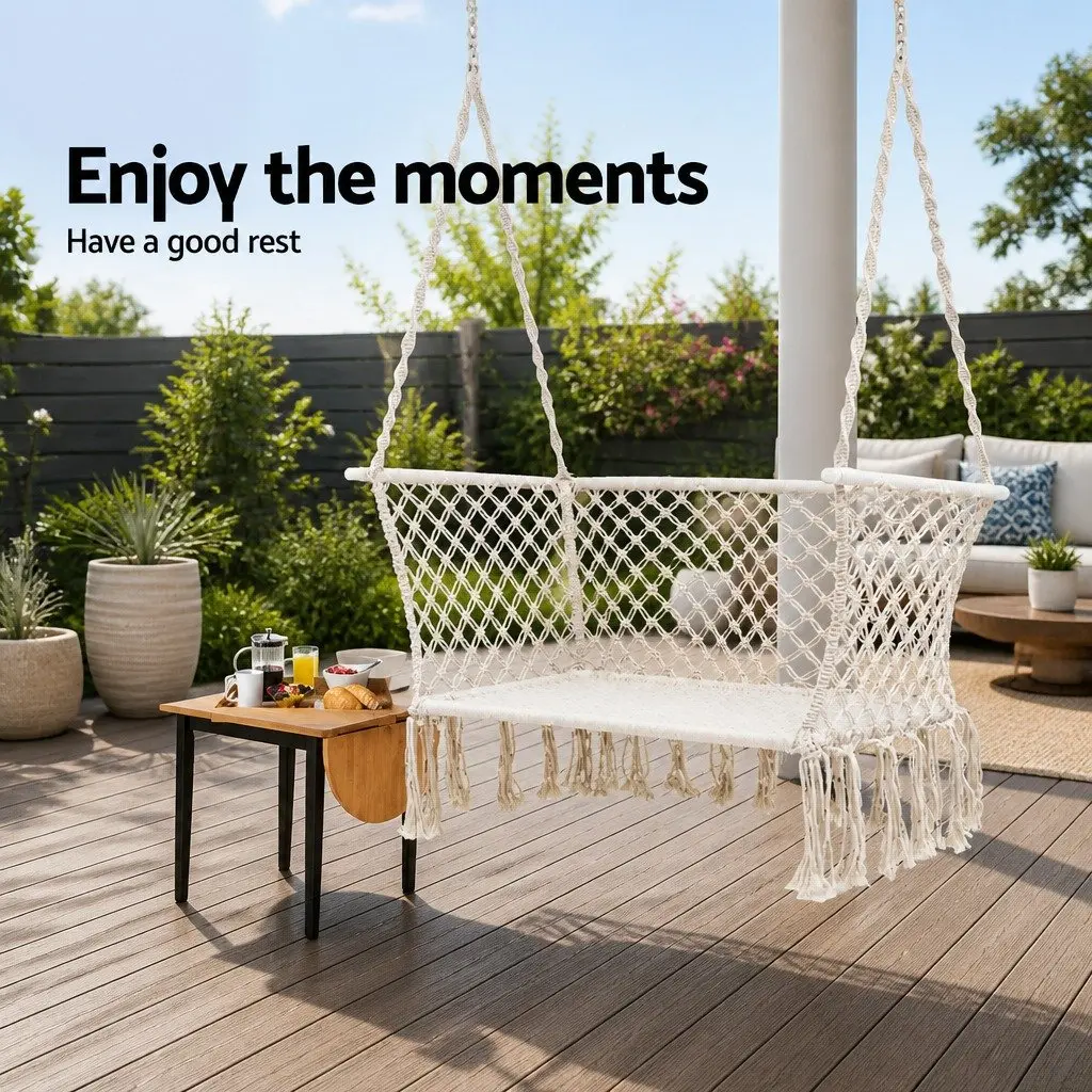 Cream 2-Person Hammock Chair