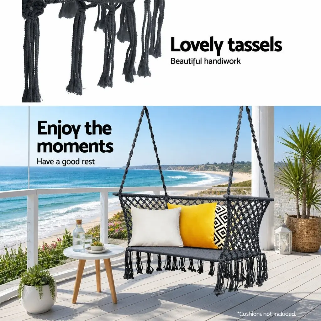 2-Person Grey Hammock Chair