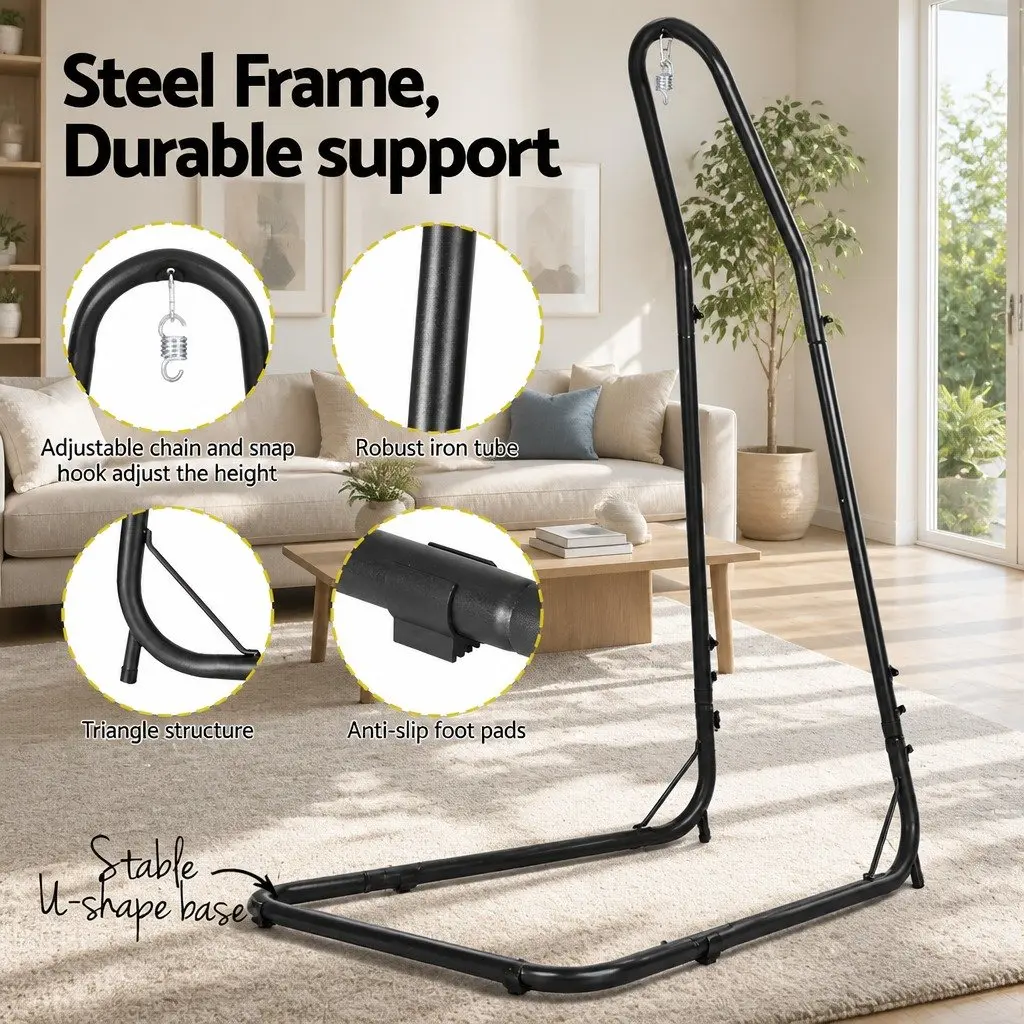 Hammock Hanging Chair with Heavy Duty Steel Stand Outdoor Indoor Relaxation
