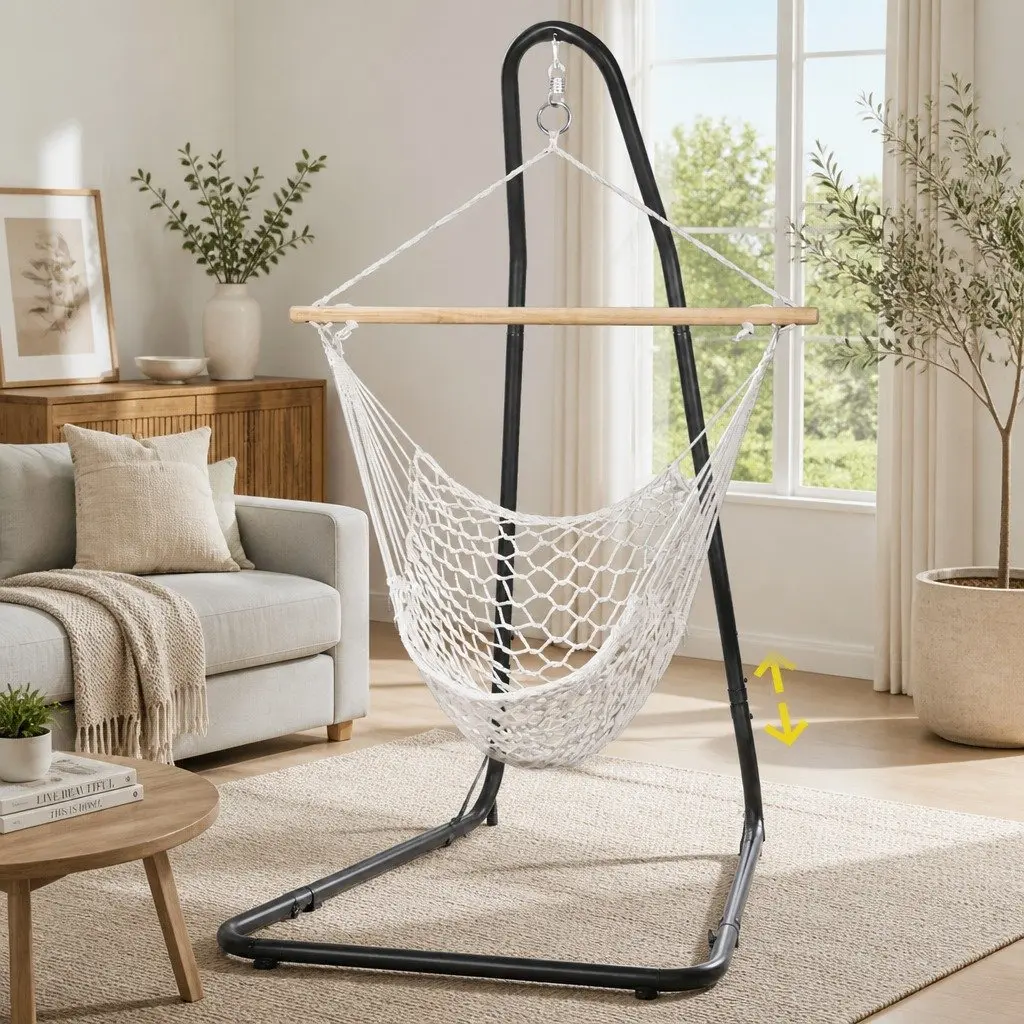 Hammock Hanging Chair with Heavy Duty Steel Stand Outdoor Indoor Relaxation