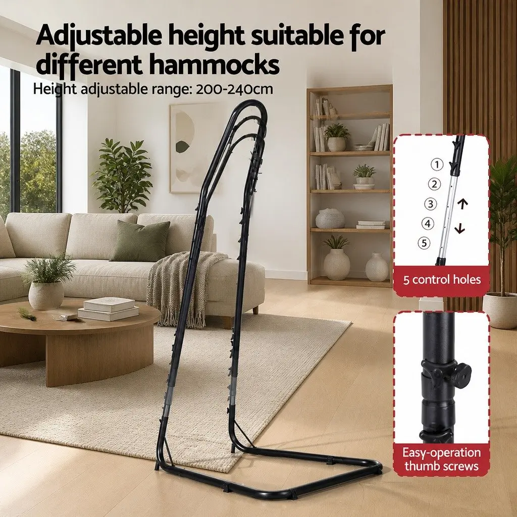 Hammock Hanging Chair with Steel Stand Indoor Outdoor Relaxation 240cm x 100cm