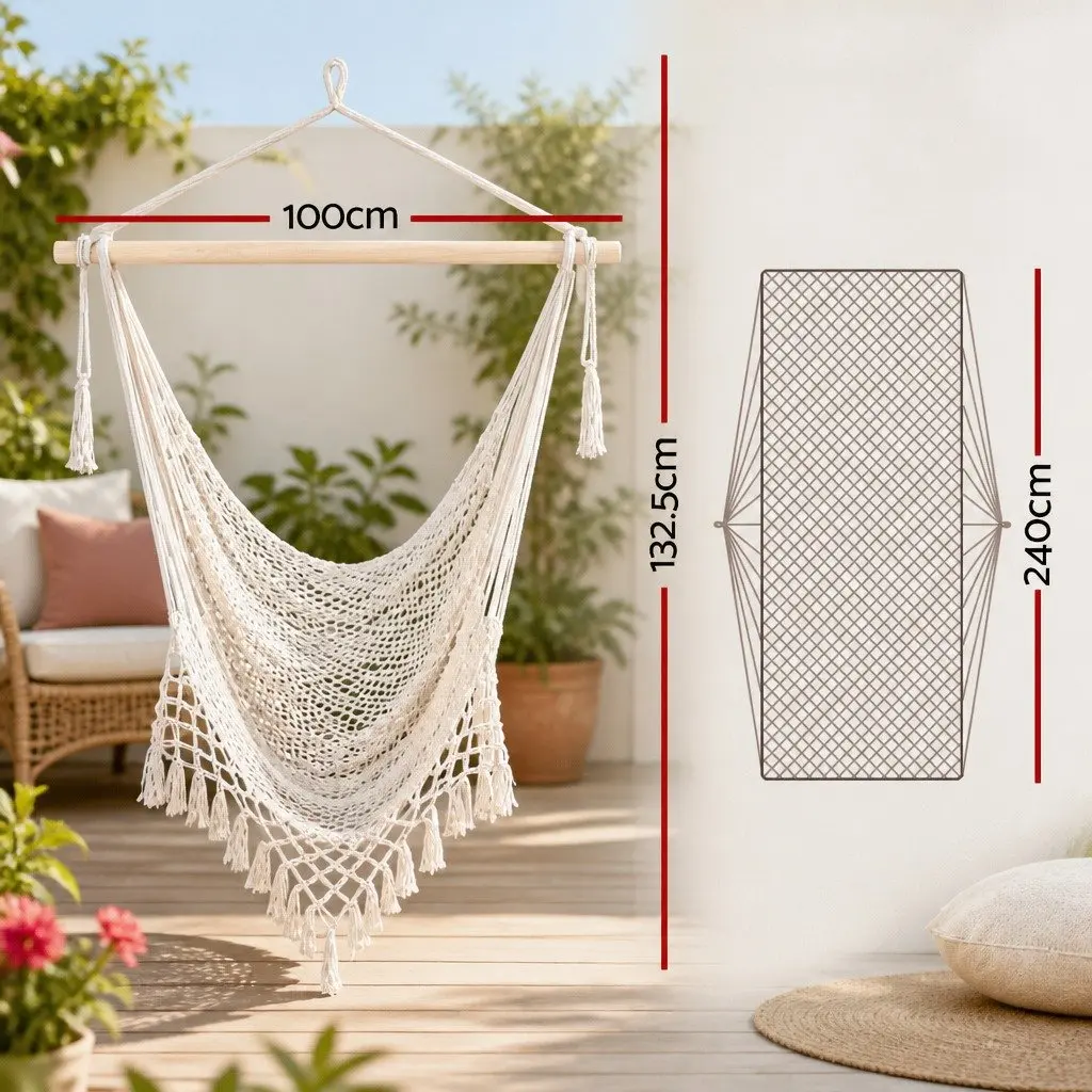 Hammock Chair Swing Mesh Camping Relaxation Indoor Outdoor Portable No Assembly