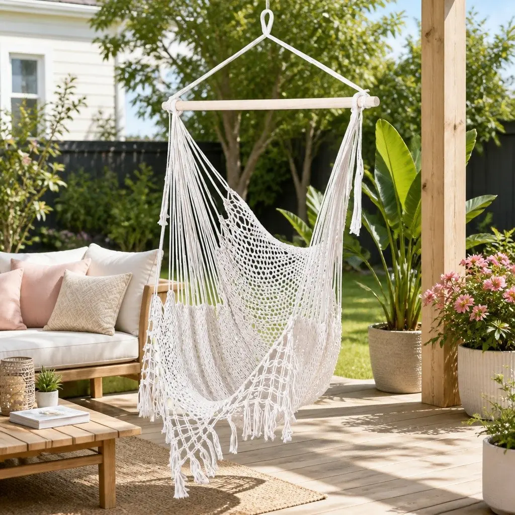 Hammock Chair Swing Mesh Camping Relaxation Indoor Outdoor Portable No Assembly