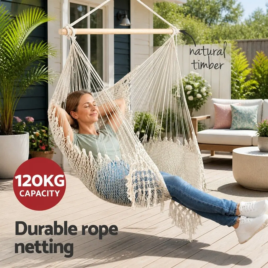Hammock Chair Swing Mesh Camping Relaxation Indoor Outdoor Portable No Assembly