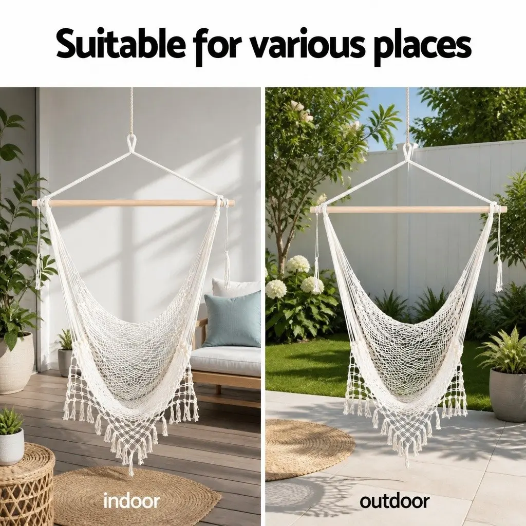 Hammock Chair Swing Mesh Camping Relaxation Indoor Outdoor Portable No Assembly