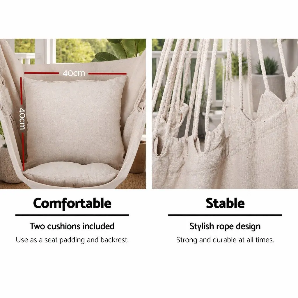 Hammock Chair Outdoor Use Cream Size 100cm x 45cm x 145cm