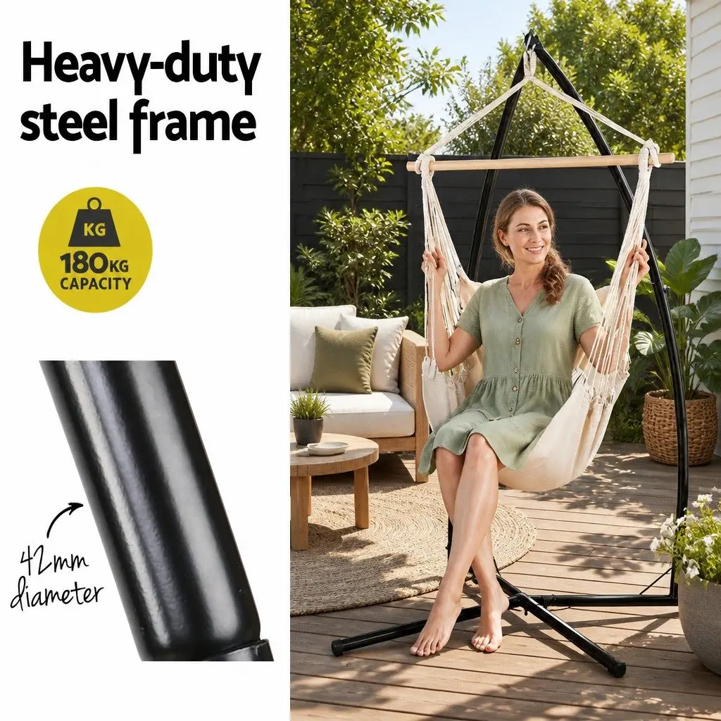 Hammock Chair Outdoor Use Cream Size 100cm x 45cm x 145cm