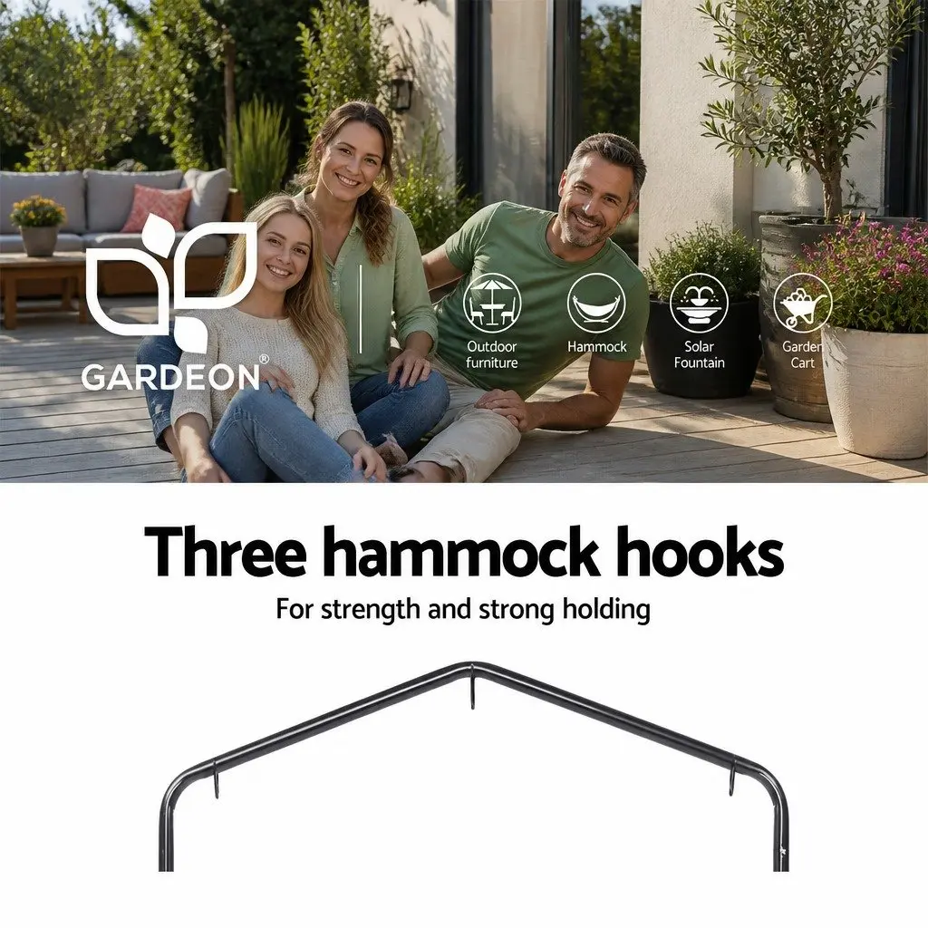 Hammock Chair with Stand for Outdoor Use Grey 100 x 45 x 145 cm