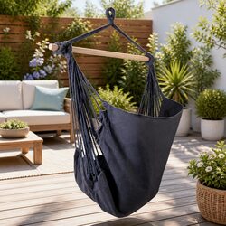 Hanging Hammock Chair Indoor Outdoor Relaxation Patio Garden Seat with Cushions