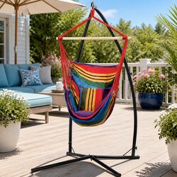 Rainbow Hammock Chair with Steel Frame - Specs and Details