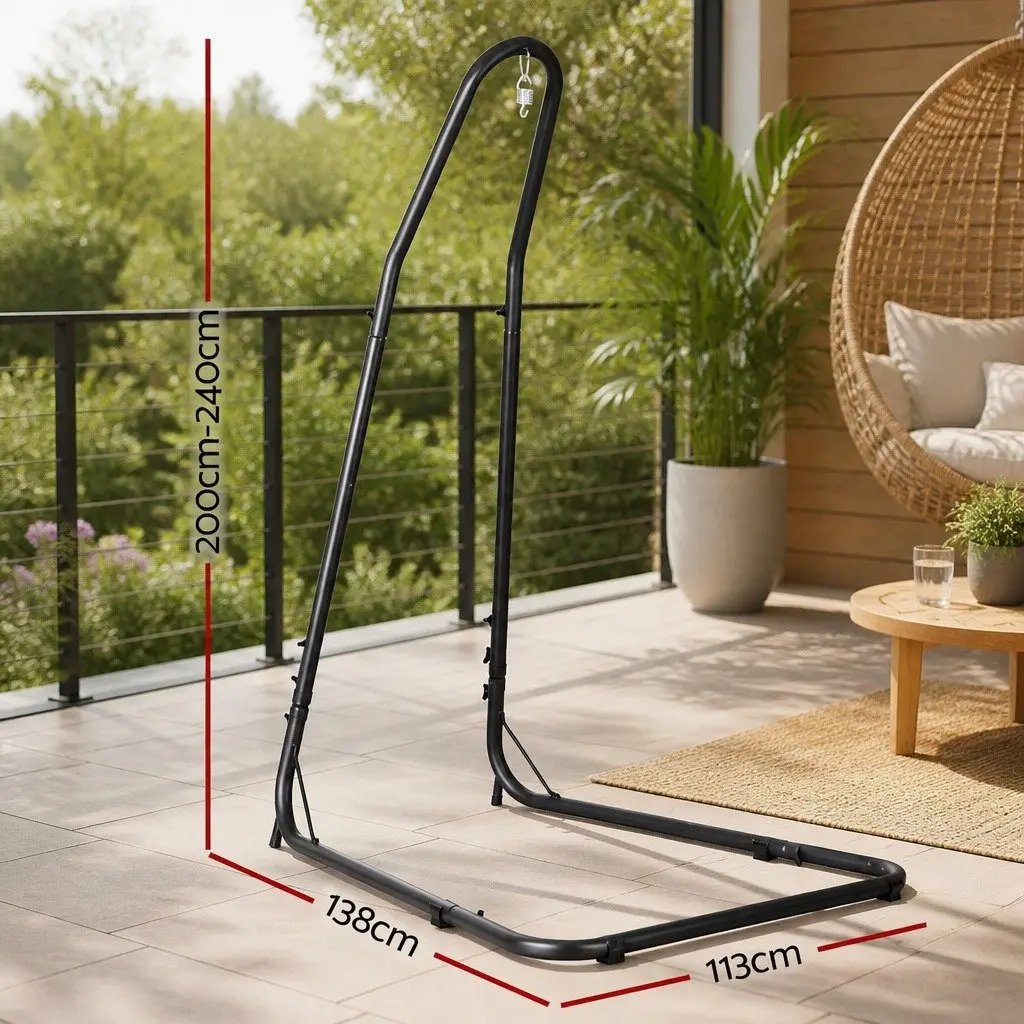 Hammock Chair Stand Indoor Outdoor Adjustable Heavy Duty Steel A-Frame