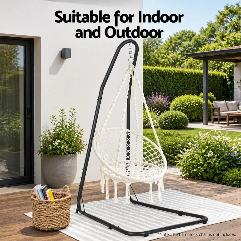 Hammock Chair Stand Indoor Outdoor Adjustable Heavy Duty Steel A-Frame
