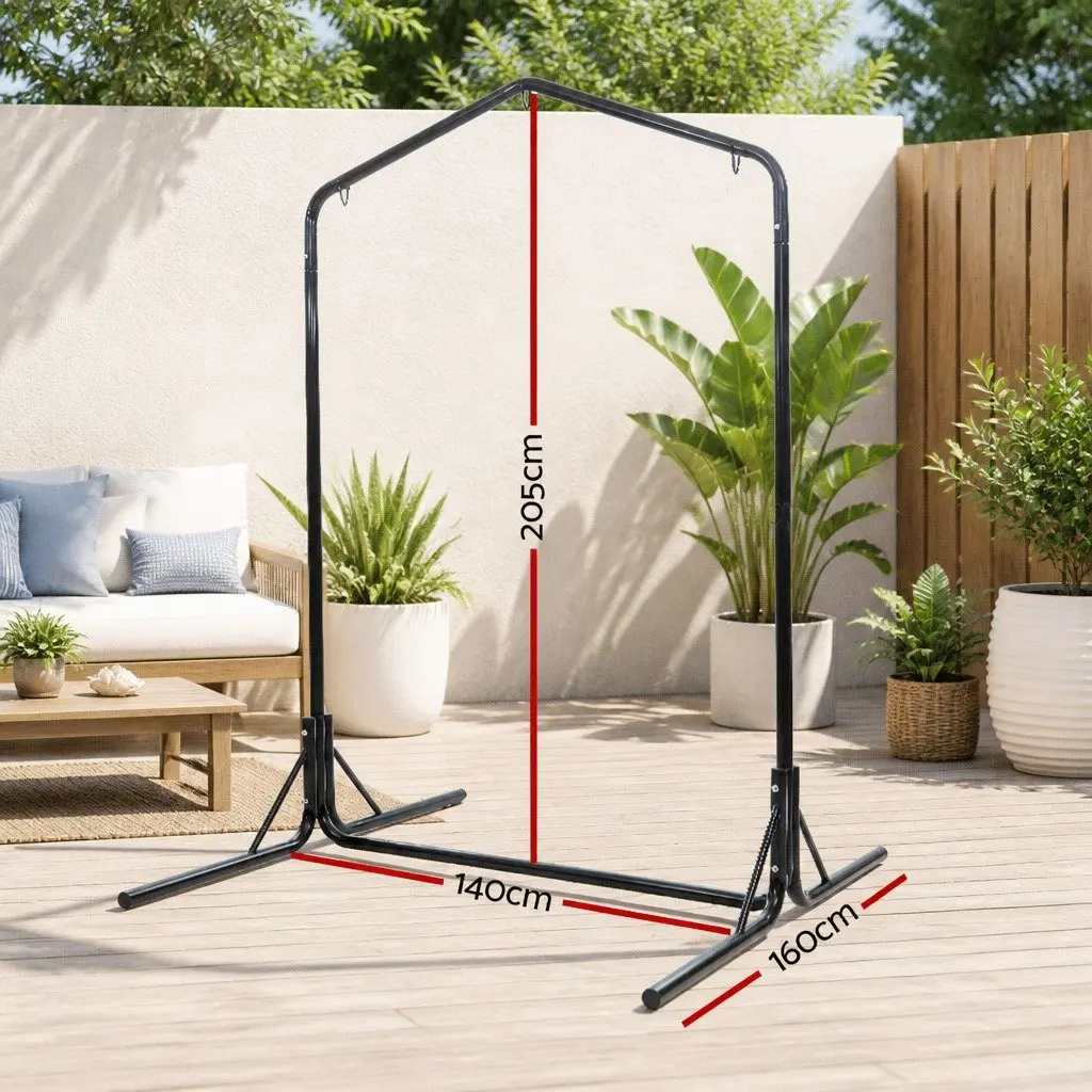 Hammock Chair Stand Outdoor Heavy Duty Steel Frame Adjustable Height 200kg
