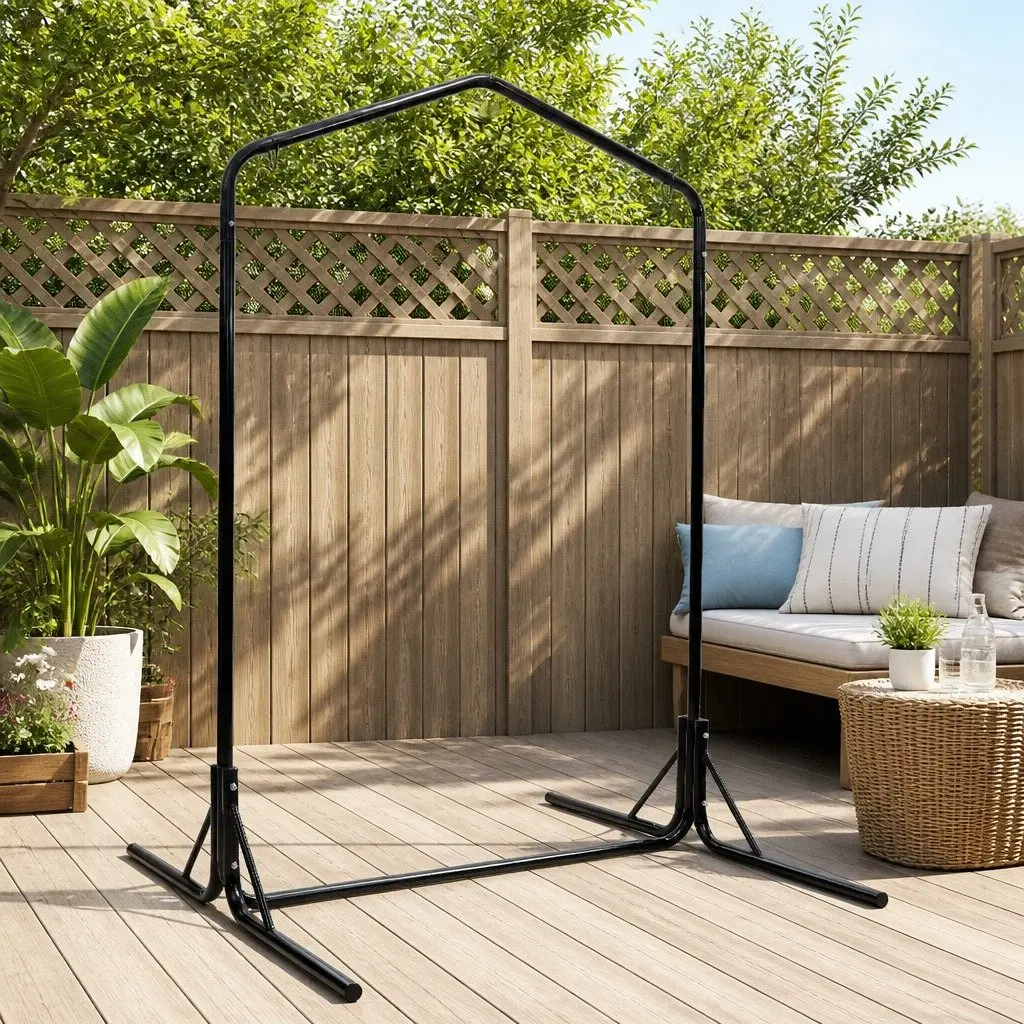 Hammock Chair Stand Outdoor Heavy Duty Steel Frame Adjustable Height 200kg